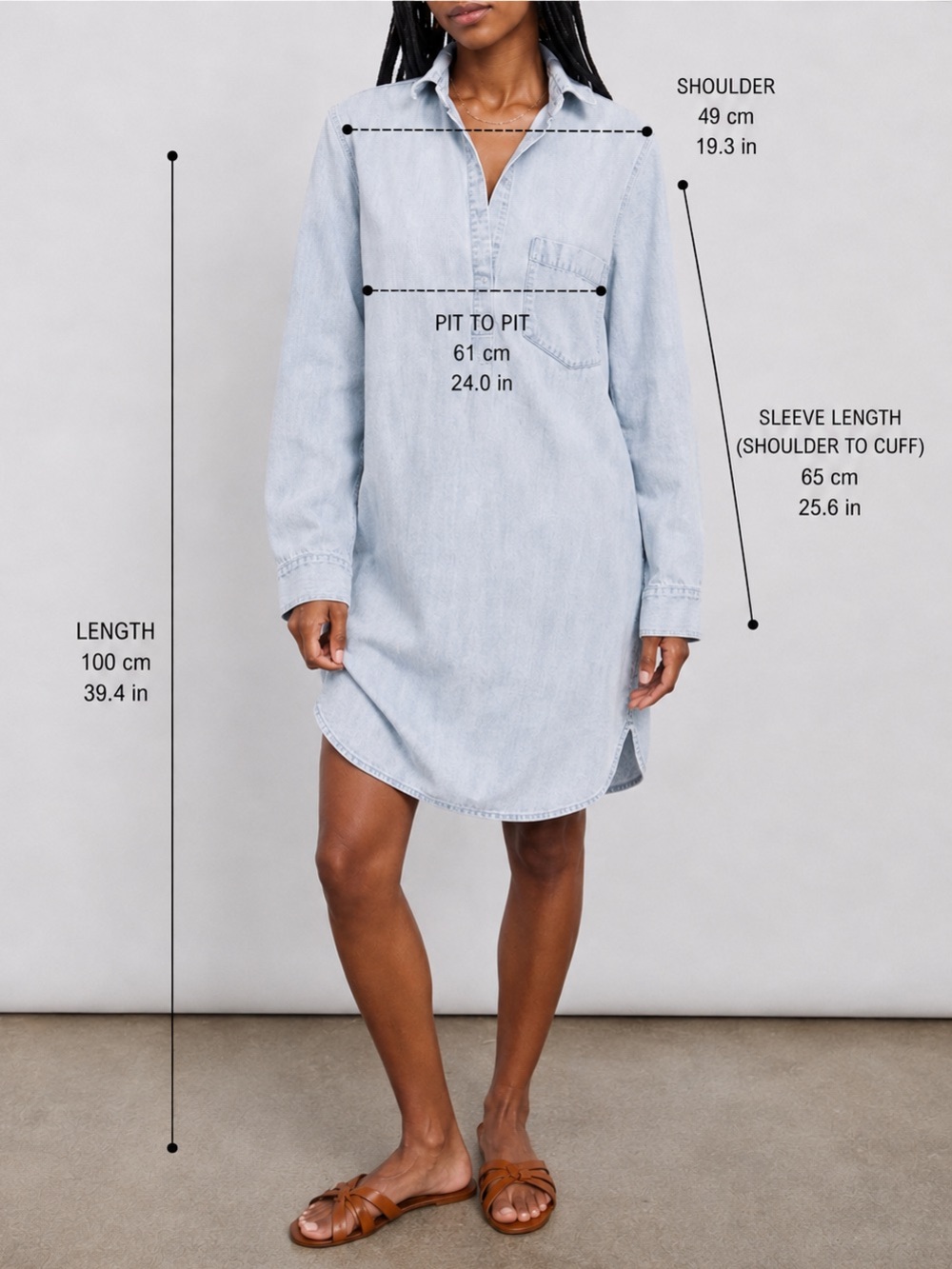 Rails Valerie dress in light acid wash, size XXL - Picture 11 of 11